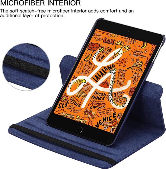 iPad Air 2 9.7 (2014) A1566/A1567 & iPad Air 1 Hoesjes – 360° draaibaar – Standfunctie – Donkerblauw-Tablethoesjes-Ilumina Benelux