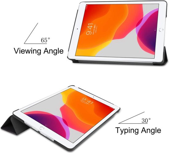 iPad Air 2 / iPad 2017 / iPad 2018 – Ultraslank Tri-Fold Smart Cover – Standfunctie – Zwart-Tablethoesjes-Ilumina Benelux