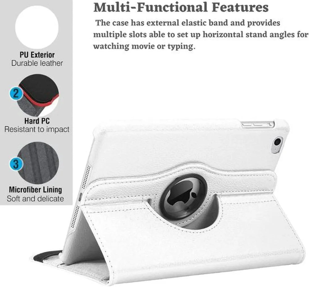 iPad Air 2 / iPad Air 1 9.7 Hoesjes – 360° draaibaar – Multi-stand – Wit-Tablethoesjes-Ilumina Benelux
