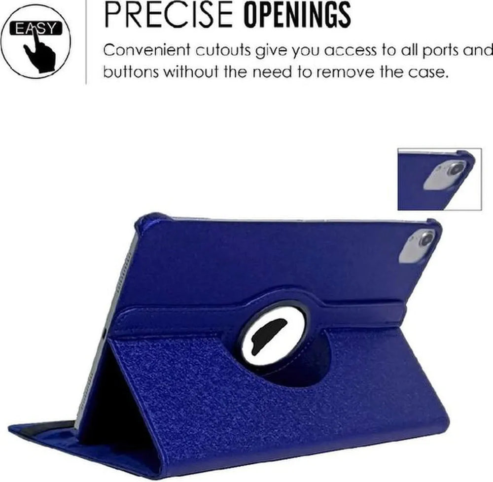 iPad Air 5 / Air 4 / iPad Air 11 inch 2024/2025/2026 (M2/M3/M4) Hoesjes – 360° draaibaar – Multi-stand – Donkerblauw-Tablethoesjes-Ilumina Benelux