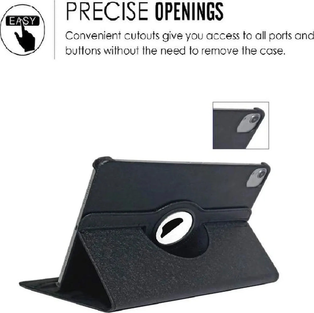 iPad Air 5 / Air 4 / iPad Air 11 inch 2024/2025/2026 (M2/M3/M4) Hoesjes – 360° draaibaar – Standfunctie – Zwart-Tablethoesjes-Ilumina Benelux