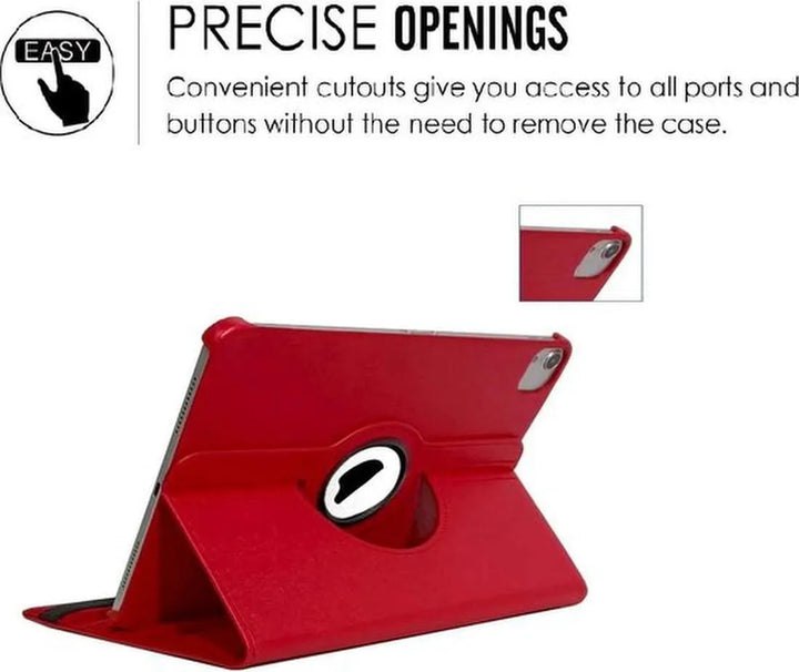 iPad Air 5 / Air 4 / iPad Air 11 inch 2024/2025/2026 (M2/M3/M4) Hoesjes – 360° draaibaar multi-stand – Rood-Tablethoesjes-Ilumina Benelux