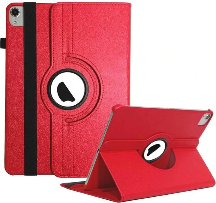 iPad Air 5 / Air 4 / iPad Air 11 inch 2024/2025/2026 (M2/M3/M4) Hoesjes – 360° draaibaar multi-stand – Rood-Tablethoesjes-Ilumina Benelux