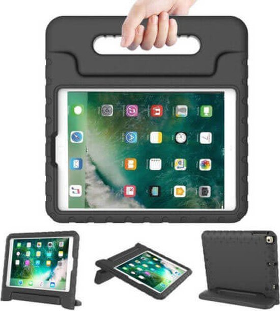 iPad Air 5 / Air 4 / iPad Air 11 inch 2024/2025/2026 (M2/M3/M4) Hoesjes – Kidsproof – Handvat – Standfunctie – Zwart-Tablethoesjes-Ilumina Benelux