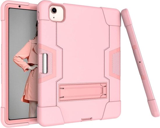 iPad Air 5 / Air 4 / iPad Air 11 inch 2024/2025/2026 (M2/M3/M4) Hoesjes – Schokbestendig – Kickstand – Roze-Tablethoesjes-Ilumina Benelux