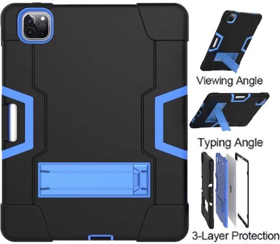iPad Air 5 / Air 4 / iPad Air 11 inch 2024/2025/2026 (M2/M3/M4) – Rugged Schokbestendig – Kickstand Standfunctie – Blauw-Tablethoesjes-Ilumina Benelux