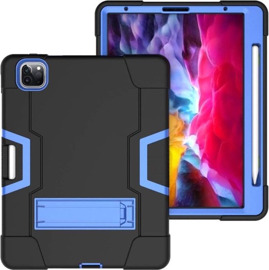 iPad Air 5 / Air 4 / iPad Air 11 inch 2024/2025/2026 (M2/M3/M4) – Rugged Schokbestendig – Kickstand Standfunctie – Blauw-Tablethoesjes-Ilumina Benelux