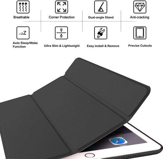iPad Air 5 / Air 4 / iPad Air 11 inch 2024/2025/2026 (M2/M3/M4) – Ultraslank Tri-Fold Smart Cover – Roségoud-Tablethoesjes-Ilumina Benelux