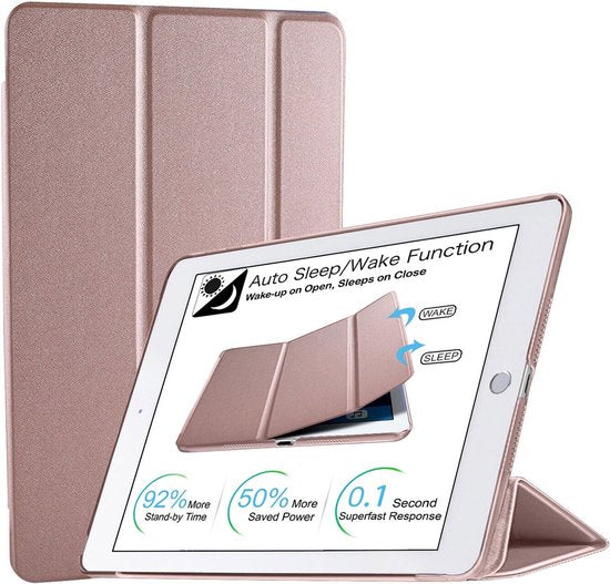 iPad Air 5 / Air 4 / iPad Air 11 inch 2024/2025/2026 (M2/M3/M4) – Ultraslank Tri-Fold Smart Cover – Roségoud-Tablethoesjes-Ilumina Benelux