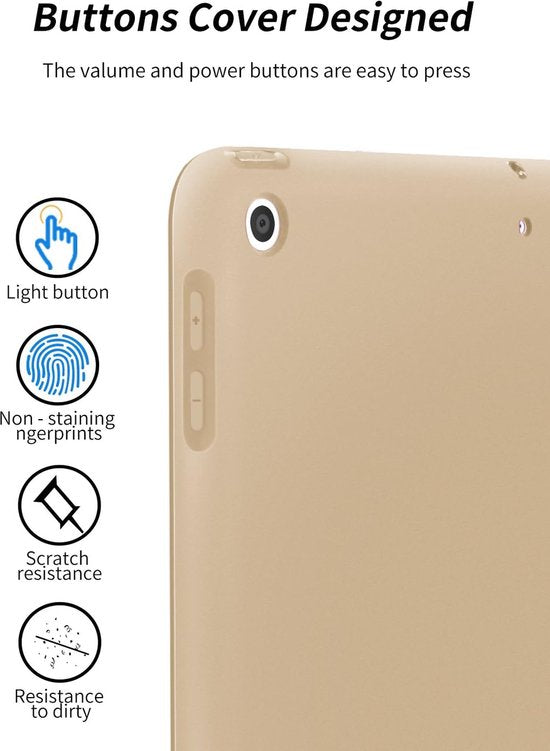 iPad Air 5 / Air 4 / iPad Air 11 inch 2024/2025/2026 (M2/M3/M4) – Ultraslank Tri-Fold Smart Cover – Standfunctie – Goud-Tablethoesjes-Ilumina Benelux