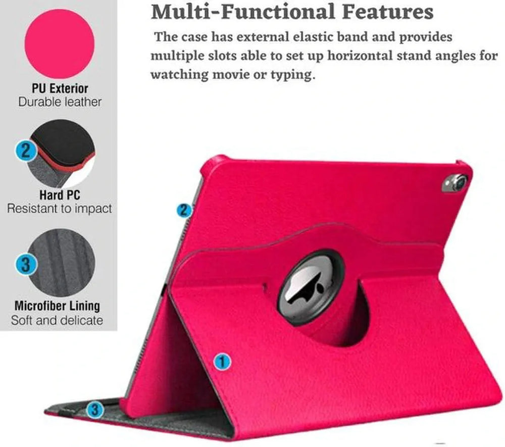iPad Mini 1/2/3 7.9 inch Hoesjes – 360° draaibaar – Multi-stand – Donkerroze-Tablethoesjes-Ilumina Benelux