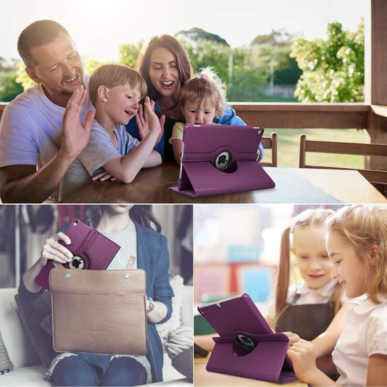 iPad Mini 1/2/3 7.9 inch Hoesjes – 360° draaibaar – Multi-stand – Paars-Tablethoesjes-Ilumina Benelux