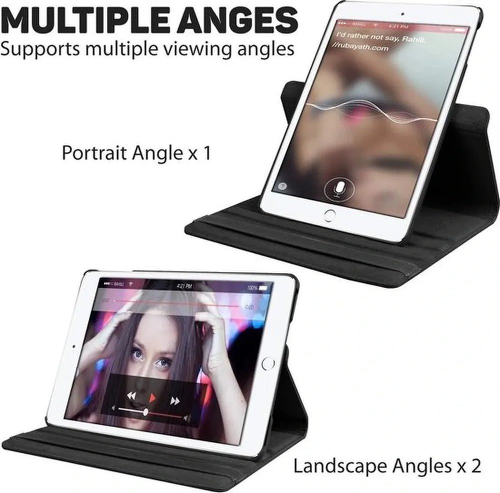 iPad Mini 1/2/3 7.9 inch Hoesjes – 360° draaibaar – Multi-stand – Zwart-Tablethoesjes-Ilumina Benelux