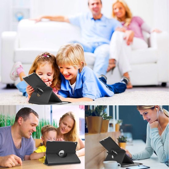 iPad Mini 1/2/3 7.9 inch Hoesjes – 360° draaibaar – Multi-stand – Zwart-Tablethoesjes-Ilumina Benelux