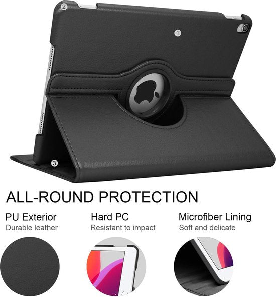 iPad Mini 1/2/3 7.9 inch Hoesjes – 360° draaibaar – Multi-stand – Zwart-Tablethoesjes-Ilumina Benelux