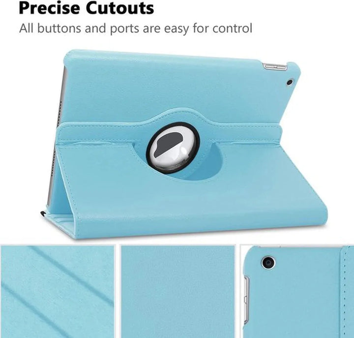 iPad Mini 1/2/3 7.9 inch Hoesjes – 360° draaibaar – Multi-stand standfunctie – Lichtblauw-Tablethoesjes-Ilumina Benelux