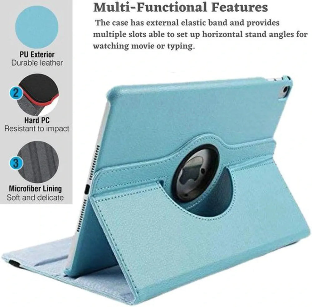 iPad Mini 1/2/3 7.9 inch Hoesjes – 360° draaibaar – Multi-stand standfunctie – Lichtblauw-Tablethoesjes-Ilumina Benelux