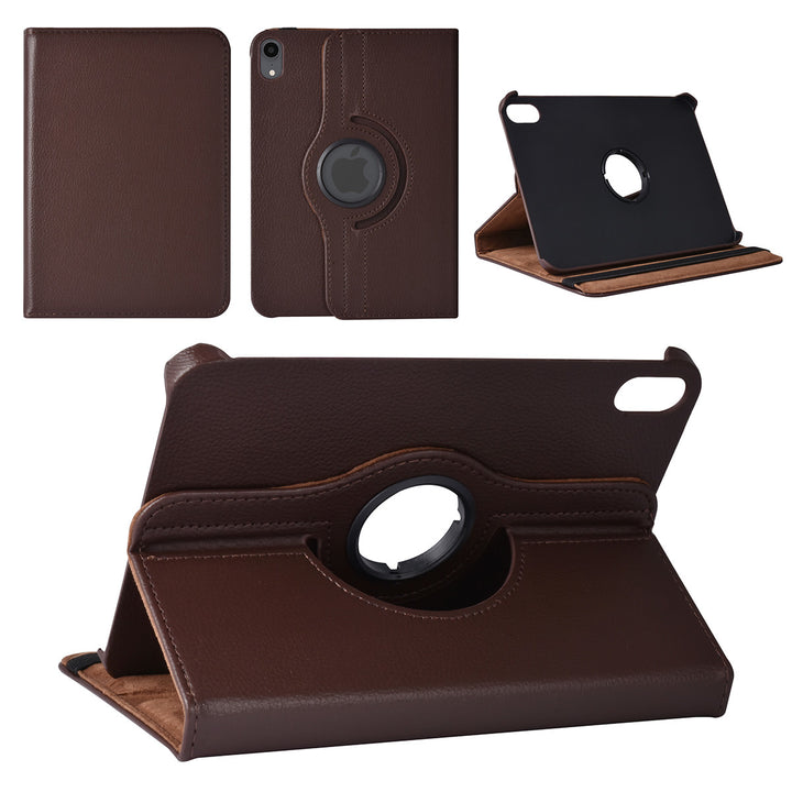 iPad Mini 6 2021 & iPad Mini 7 2024 Book Case Tablethoes - Bruin - 360 graden draaibaar-Tablethoesjes-Ilumina Benelux