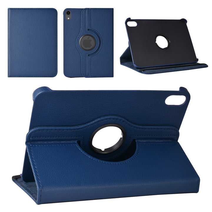iPad Mini 6 2021 & iPad Mini 7 2024 Book Case Tablethoes - DonkerBlauw - 360 graden draaibaar-Tablethoesjes-Ilumina Benelux