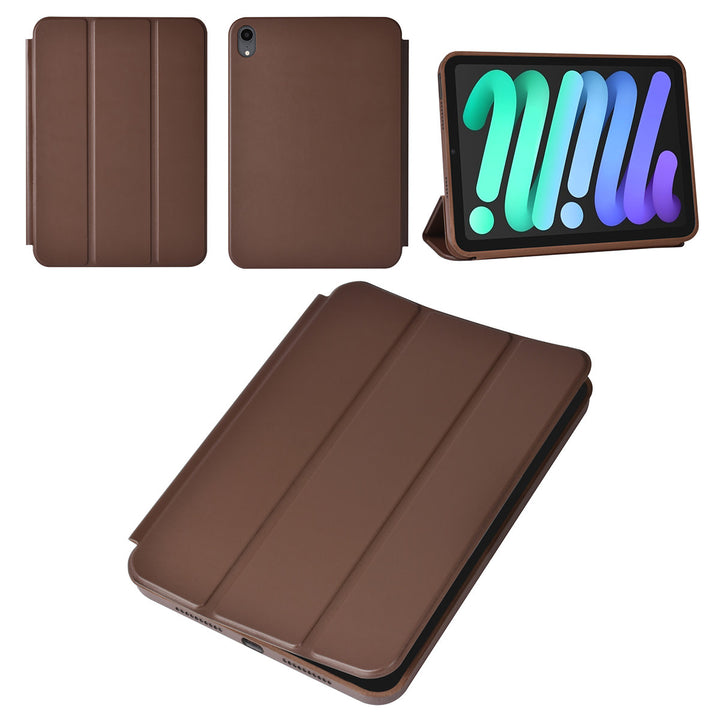 iPad Mini 6 2021 & iPad Mini 7 2024 Book Case Tablethoes - DonkerBruin - Smart Case-Tablethoesjes-Ilumina Benelux