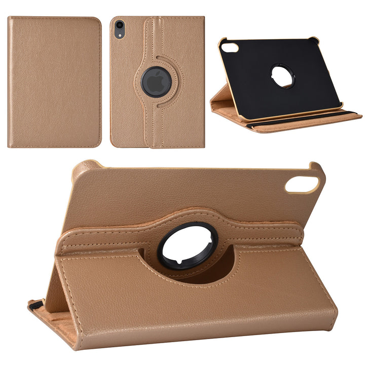 iPad Mini 6 2021 & iPad Mini 7 2024 Book Case Tablethoes - Goud - 360 graden draaibaar-Tablethoesjes-Ilumina Benelux