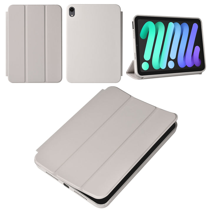 iPad Mini 6 2021 & iPad Mini 7 2024 Book Case Tablethoes - Grijs - Smart Case-Tablethoesjes-Ilumina Benelux