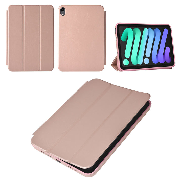 iPad Mini 6 2021 & iPad Mini 7 2024 Book Case Tablethoes - Rosegoud - Smart Case-Tablethoesjes-Ilumina Benelux