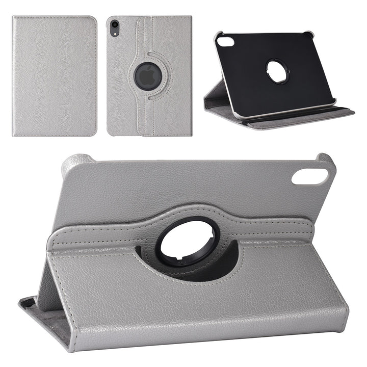 iPad Mini 6 2021 & iPad Mini 7 2024 Book Case Tablethoes - Zilver - 360 graden draaibaar-Tablethoesjes-Ilumina Benelux