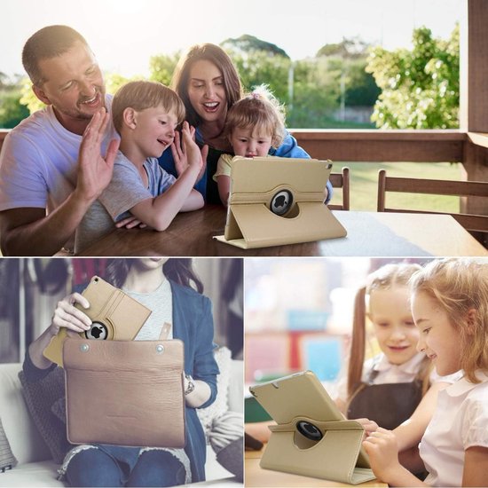 iPad Mini 4 / Mini 5 (2019) Hoesjes – 360° draaibaar – Multi-stand – Goud-Tablethoesjes-Ilumina Benelux