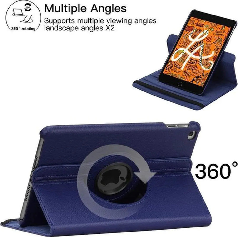 iPad Mini 4/5 7.9 (2019) Hoesjes – 360° draaibaar – Multi-Stand – Donkerblauw-Tablethoesjes-Ilumina Benelux