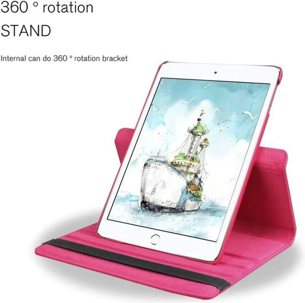 iPad Mini 4/5 7.9 Hoesjes – 360° draaibaar – Multi-stand Standfunctie – Donkerroze-Tablethoesjes-Ilumina Benelux