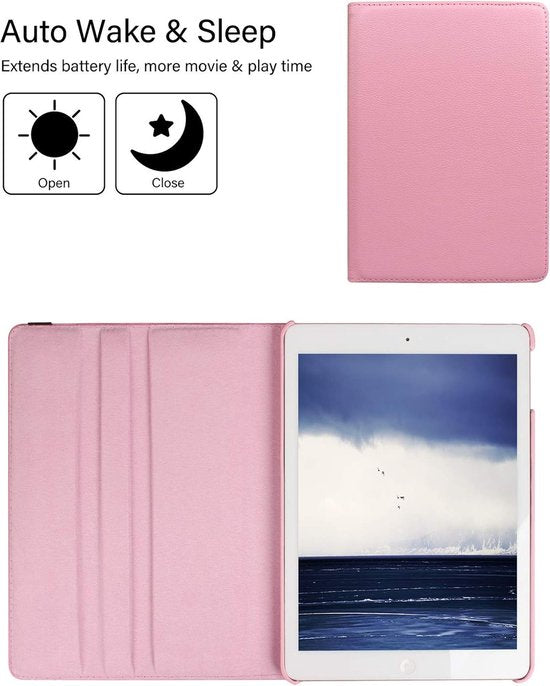 iPad Mini 5 7.9 (2019) Hoesjes – 360° draaibaar – Multi-stand Standfunctie – Lichtroze-Tablethoesjes-Ilumina Benelux