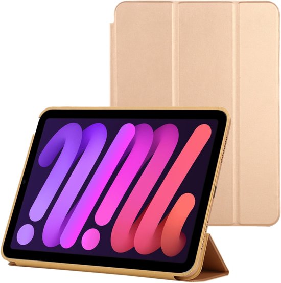 iPad Mini 6 8.3 inch & iPad Mini 7 (2024) – Ultraslank Tri-Fold Smart Cover – Standfunctie – Goud-Tablethoesjes-Ilumina Benelux