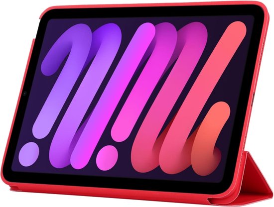 iPad Mini 6 8.3 inch & iPad Mini 7 (2024)– Ultraslank Tri-Fold Smart Cover – Standfunctie – Rood-Tablethoesjes-Ilumina Benelux