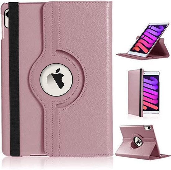 iPad Mini 6/7 – 360° Draaibare Multi-Stand Case – Standfunctie – Roségoud-Tablethoesjes-Ilumina Benelux