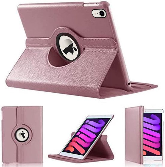 iPad Mini 6/7 – 360° Draaibare Multi-Stand Case – Standfunctie – Roségoud-Tablethoesjes-Ilumina Benelux
