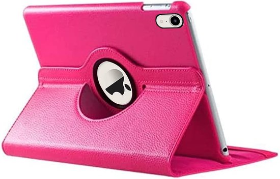 iPad Mini 6/7 Hoesjes – 360° draaibaar – Multi-Stand Standfunctie – Donkerroze-Tablethoesjes-Ilumina Benelux