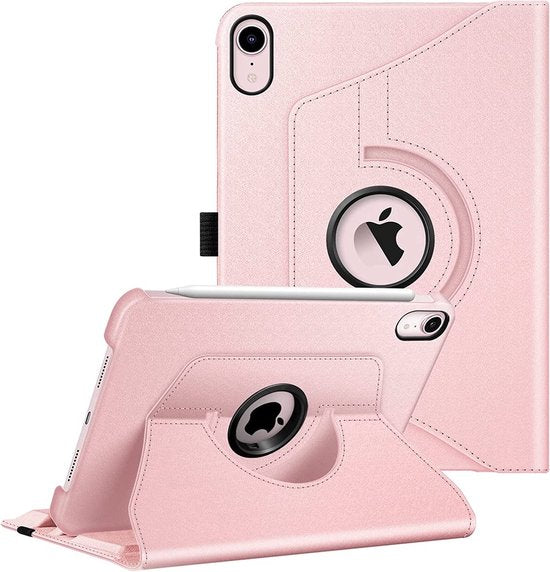 iPad Mini 6/7 Hoesjes – 360° draaibaar – Multi-Stand Standfunctie – Lichtroze-Tablethoesjes-Ilumina Benelux