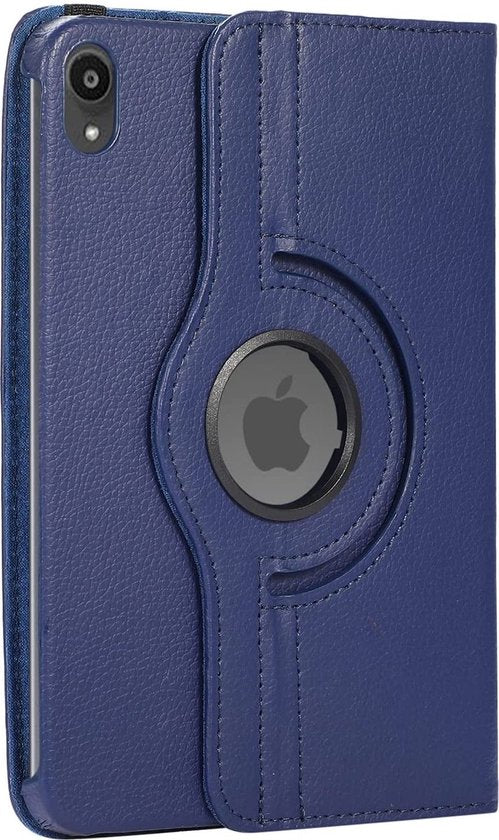 iPad Mini 6/7 Hoesjes – 360° draaibaar – Multi-stand Standfunctie – Donkerblauw-Tablethoesjes-Ilumina Benelux