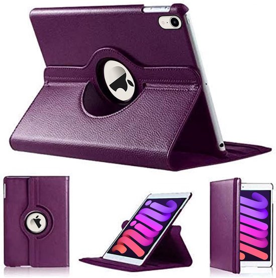iPad Mini 6/7 Hoesjes – 360° draaibaar – Multi-stand Standfunctie – Paars-Tablethoesjes-Ilumina Benelux