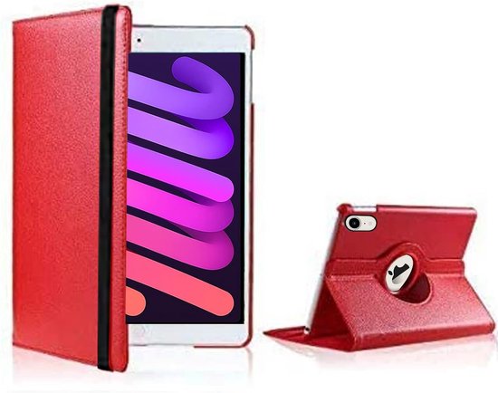 iPad Mini 6/7 Hoesjes – 360° draaibaar – Multi-stand Standfunctie – Rood-Tablethoesjes-Ilumina Benelux