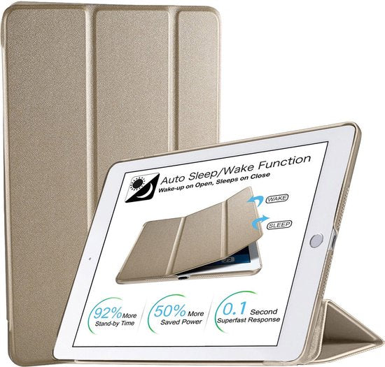 iPad Pro 10.5 (2017) & iPad Air 3 10.5 (2019) – Ultraslank Tri-Fold Smart Cover – Standfunctie – Goud-Tablethoesjes-Ilumina Benelux