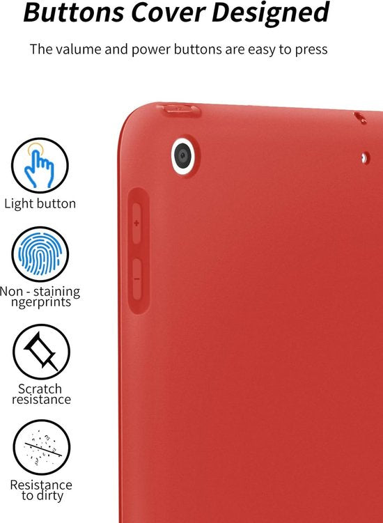 iPad Pro 10.5 (2017) & iPad Air 3 10.5 (2019) – Ultraslank Tri-Fold – Standfunctie – Rood-Tablethoesjes-Ilumina Benelux