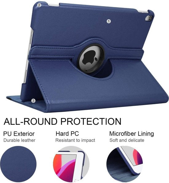 iPad Pro 10.5 inch 2019 – Robuust Armor – Incl. Screenprotector & Styluspen – Donkerblauw-Tablethoesjes-Ilumina Benelux