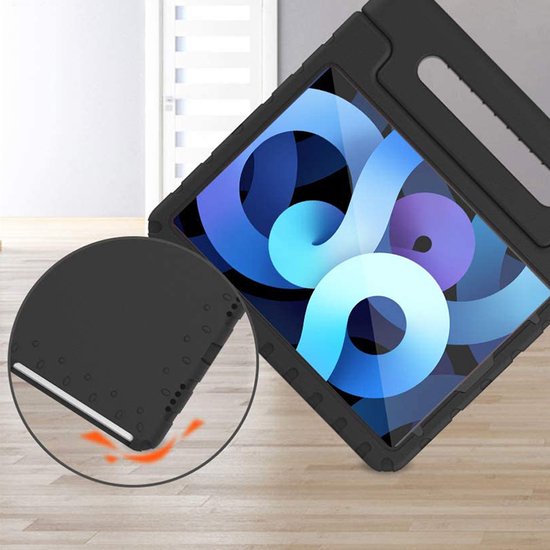 iPad Pro 11 (2018-2022) & iPad Air 11 (2024) Hoesjes – Kidsproof – Handvat & standaard – Zwart-Tablethoesjes-Ilumina Benelux