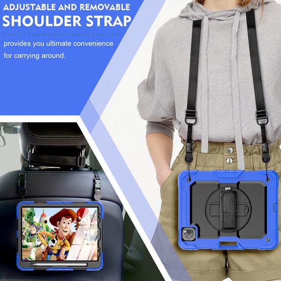 iPad Pro 11 (2018-2022) & iPad Air 4 Hoesjes – Kidsproof – Handvat – Standfunctie – Blauw-Tablethoesjes-Ilumina Benelux