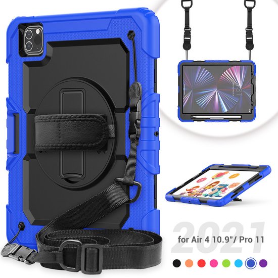 iPad Pro 11 (2018-2022) & iPad Air 4 Hoesjes – Kidsproof – Handvat – Standfunctie – Blauw-Tablethoesjes-Ilumina Benelux