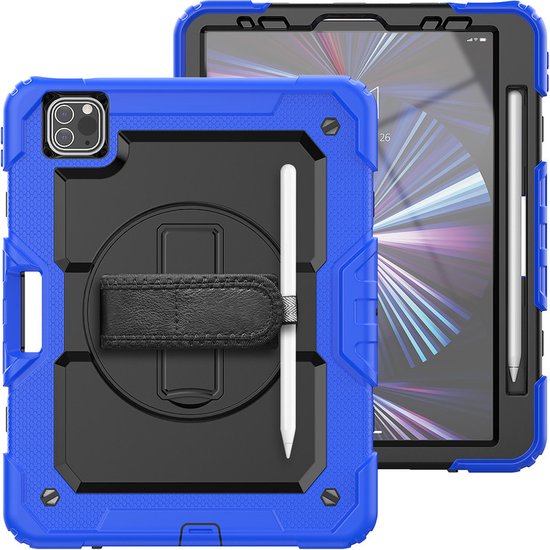 iPad Pro 11 (2018-2022) & iPad Air 4 Hoesjes – Kidsproof – Handvat – Standfunctie – Blauw-Tablethoesjes-Ilumina Benelux