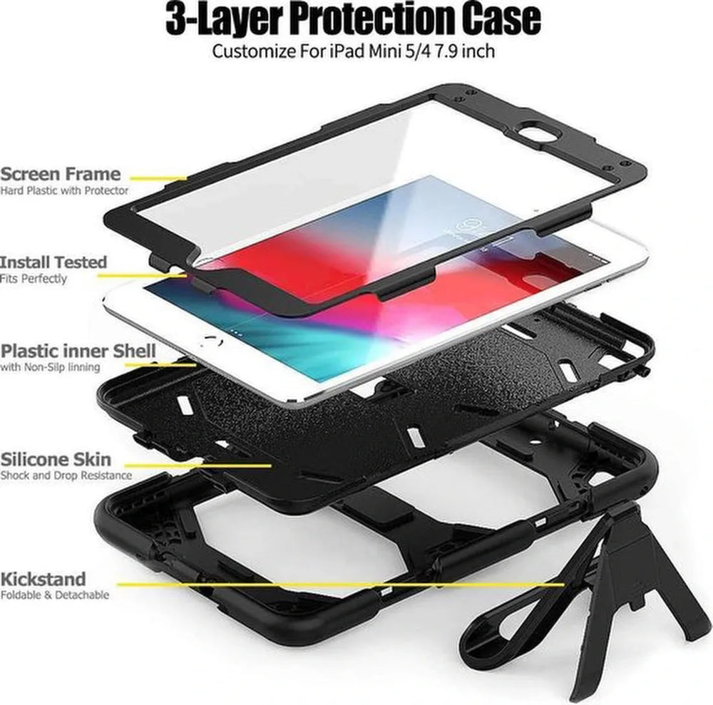 iPad Pro 11 (2018) – Extreme Robuuste Armor Hoesjes – Schokbestendig – Zwart-Tablethoesjes-Ilumina Benelux