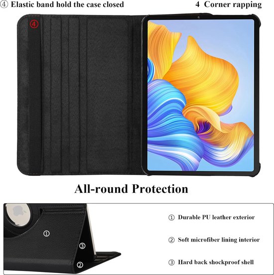 iPad Pro 11 (2020/2021/2022) Hoesjes – 360° draaibaar – Multi-stand Standfunctie – Zwart-Tablethoesjes-Ilumina Benelux